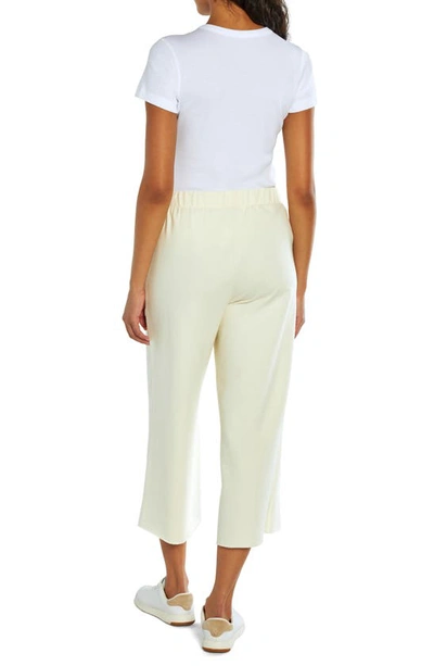 Shop Three Dots Pull-on French Terry Crop Bootcut Pants In Ivory