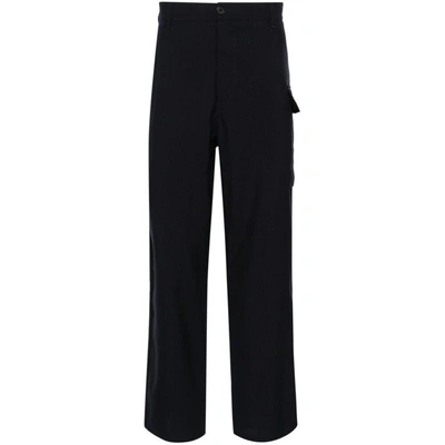 Shop Marni Pants In Blue/black