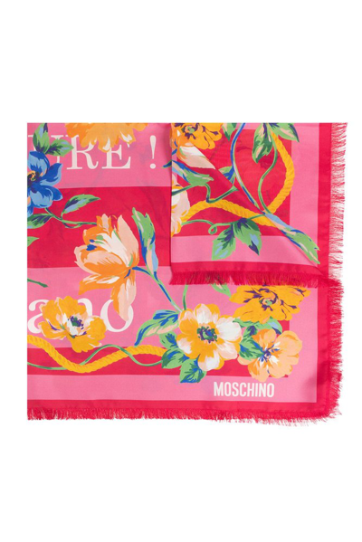Shop Moschino Floral Printed Scarf In Multi