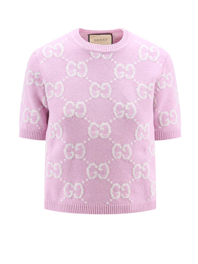 Shop Gucci Gg Knit Short In Pink