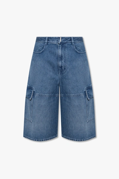 Shop Givenchy Blue Denim Shorts In New