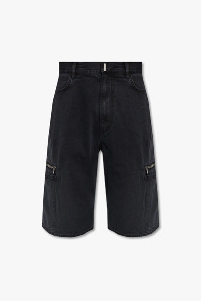 Shop Givenchy Black Denim Shorts In New