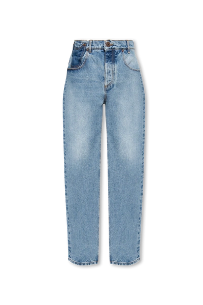 Shop Balmain Blue Loose-fit Jeans In New