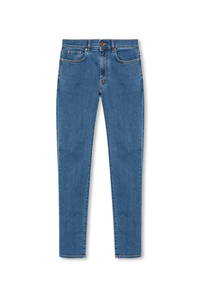 Shop Versace Blue Jeans With Logo In New