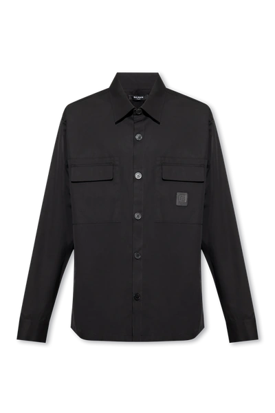 Shop Balmain Black Shirt With Pockets In New