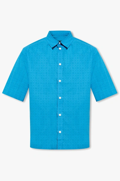 Shop Givenchy Blue Shirt With Monogram In New