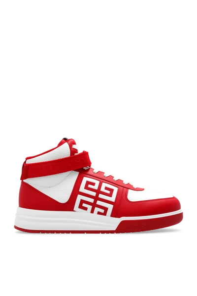 Shop Givenchy Red High-top Sneakers In New
