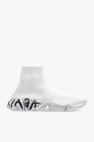 Shop Balenciaga White ‘speed 2.0' Sneakers In New
