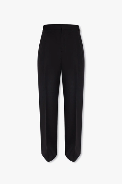 Shop Burberry Black Trousers With Side Stripes In New