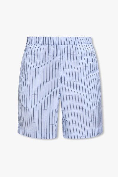 Shop Givenchy Blue Striped Shorts In New