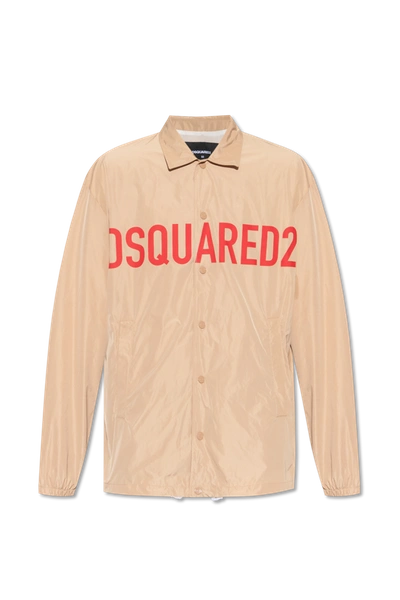 Shop Dsquared2 Beige Jacket With Logo In New
