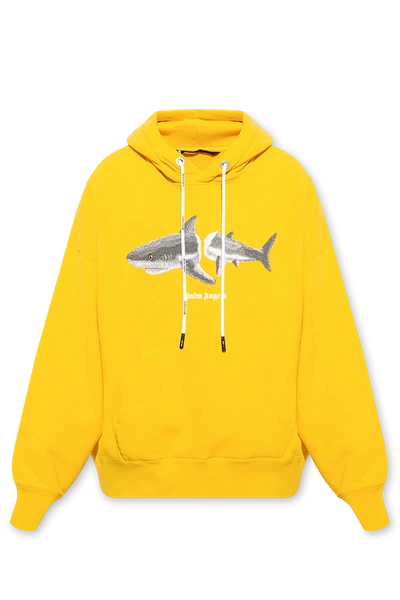 Shop Palm Angels Yellow Sweatshirt With Animal Pattern In New