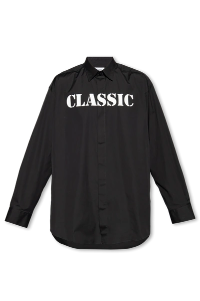 Shop Vetements Black Oversize Shirt In New
