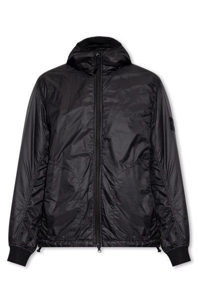 Shop Stone Island Black Hooded Jacket In New