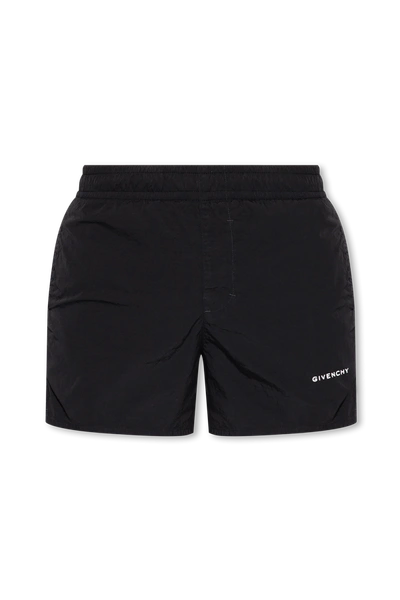 Shop Givenchy Black Swimming Shorts With Logo In New