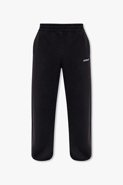 Shop Off-white Black Sweatpants With Logo In New