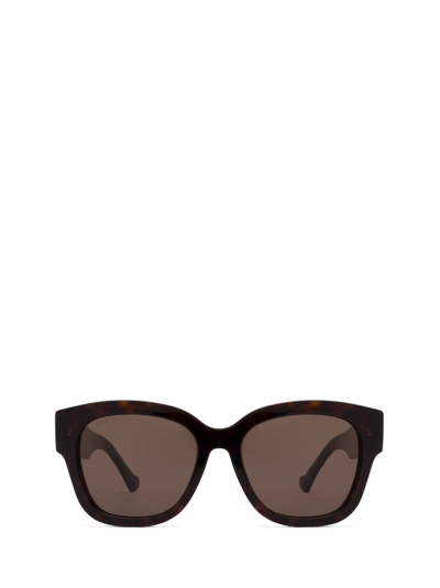 Shop Gucci Eyewear Low Nose Bridge Round Frame Sunglasses In Multi