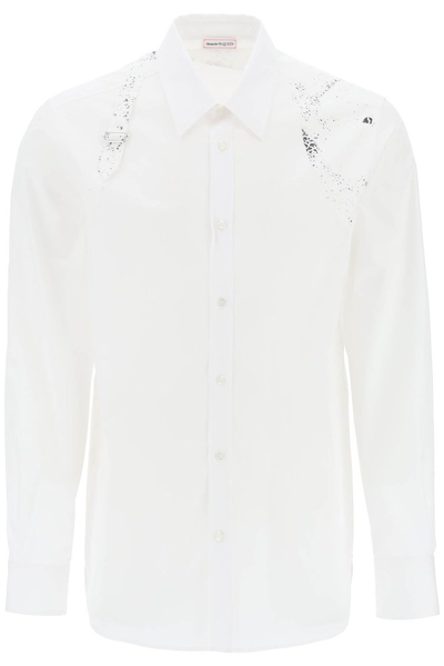 Shop Alexander Mcqueen Fold Harness Buttoned Shirt In White