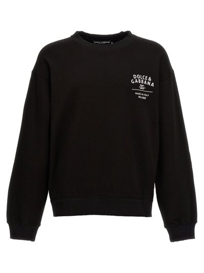 Shop Dolce & Gabbana Logo Printed Crewneck Sweatshirt In Black