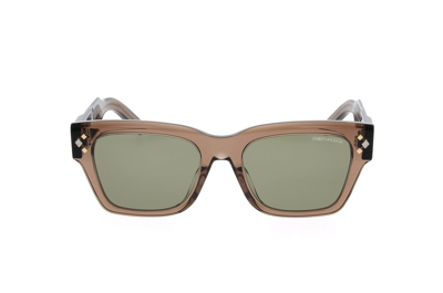 Shop Dior Eyewear Rectangle Frame Sunglasses In Brown