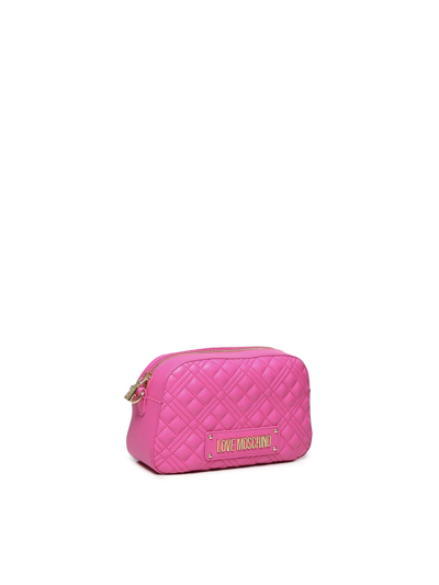 Shop Love Moschino Quilted Shoulder Bag In Fuxia