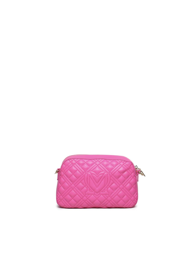 Shop Love Moschino Quilted Shoulder Bag In Fuxia