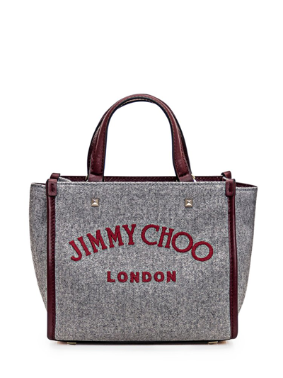 Shop Jimmy Choo Logo Patch Tote Bag In Grey