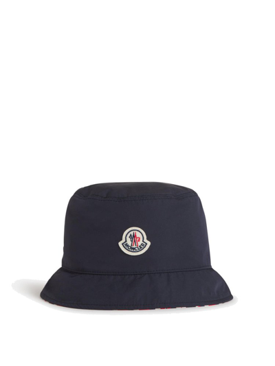 Shop Moncler Reversible Logo Patch Bucket Hat In Multi