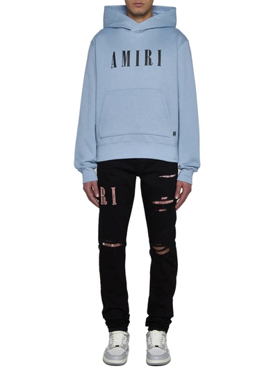 Shop Amiri Sweaters In Ashley Blue