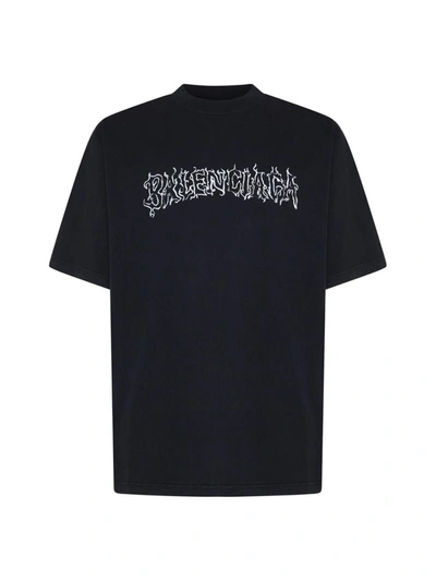 Shop Balenciaga T-shirts And Polos In Faded Black/white