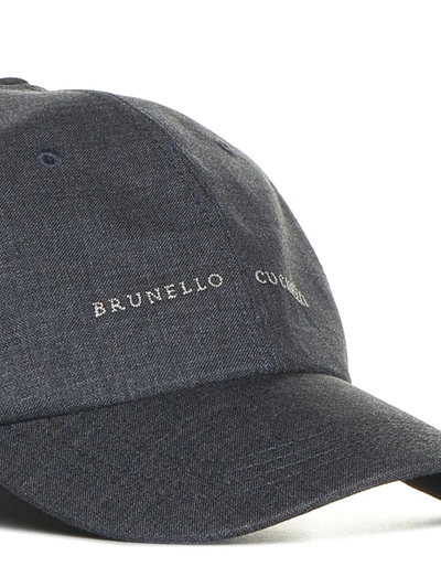 Shop Brunello Cucinelli Hats In Grigio Medio + Sabbia
