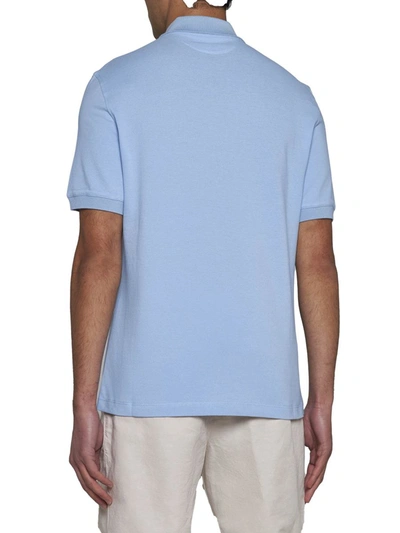 Shop Brunello Cucinelli T-shirts And Polos In Turchese + Off White + Perla