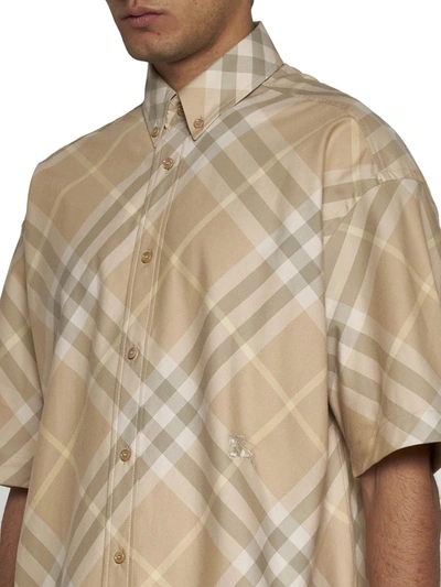 Shop Burberry Shirts In Flax Ip Check