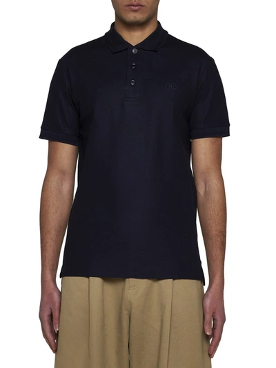 Shop Burberry T-shirts And Polos In Coal Blue