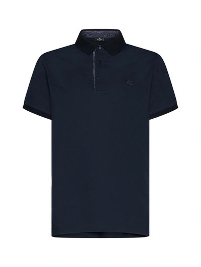 Shop Etro T-shirts And Polos In Blu Scurissimo 1