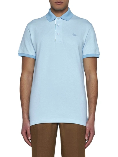 Shop Etro T-shirts And Polos In Clear Blue