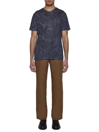 Shop Etro T-shirts And Polos In Stampa F.do Blu