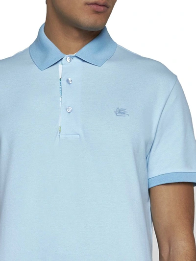 Shop Etro T-shirts And Polos In Clear Blue