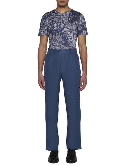 Shop Etro T-shirts And Polos In Blue