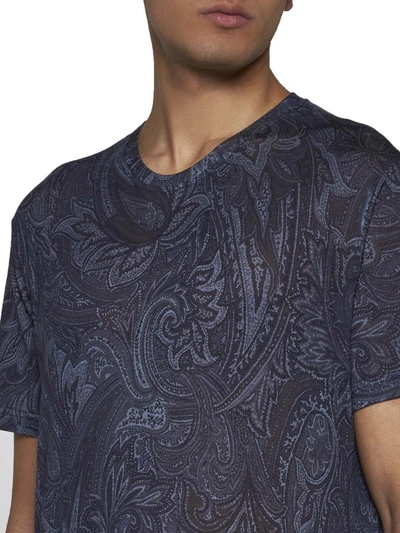 Shop Etro T-shirts And Polos In Stampa F.do Blu