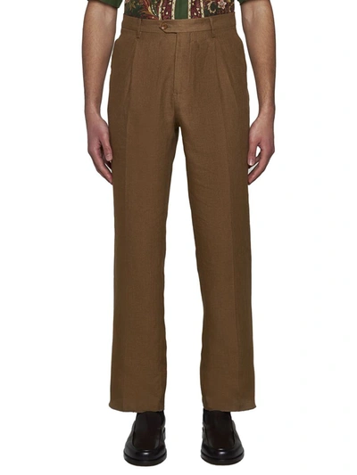 Shop Etro Trousers In Sabbia 4