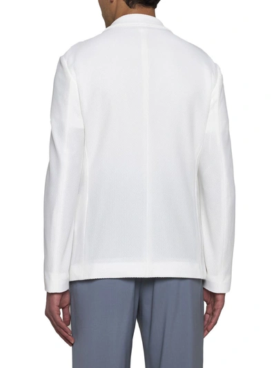 Shop Giorgio Armani Jackets In Cloud Dancer