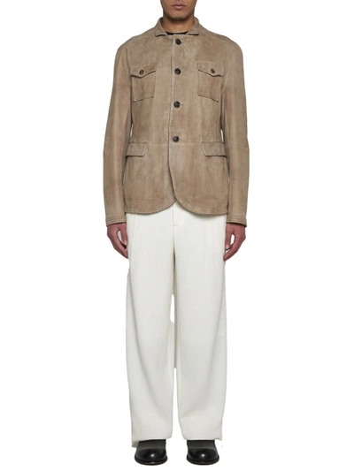 Shop Giorgio Armani Trousers In Brilliant White