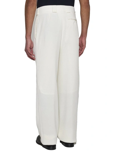 Shop Giorgio Armani Trousers In Brilliant White