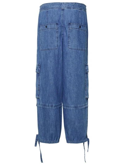Shop Isabel Marant Étoile 'ivy' Blue Cotton Cargo Pants