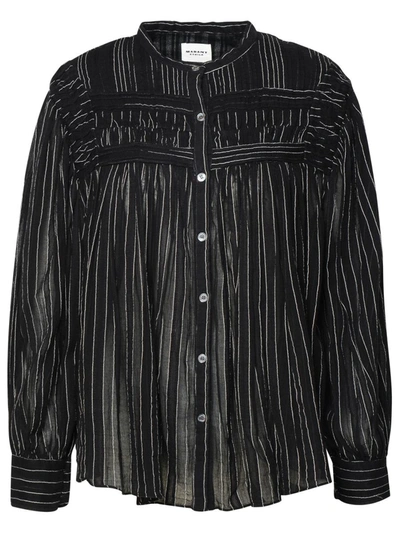 Shop Isabel Marant Étoile 'plalia' Black Cotton Shirt