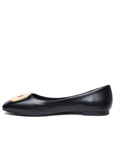 Shop Tory Burch 'georgia' Black Leather Ballet Flats