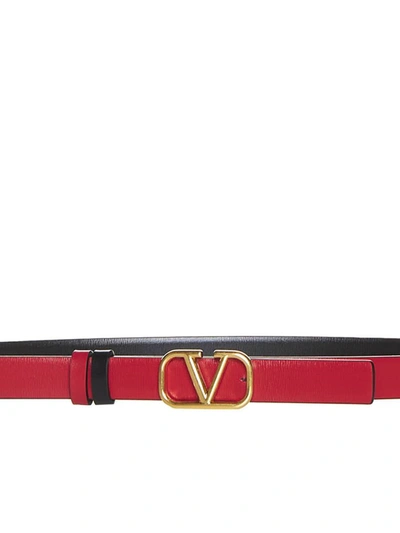 Shop Valentino Garavani Belts In Nero-rouge Pur