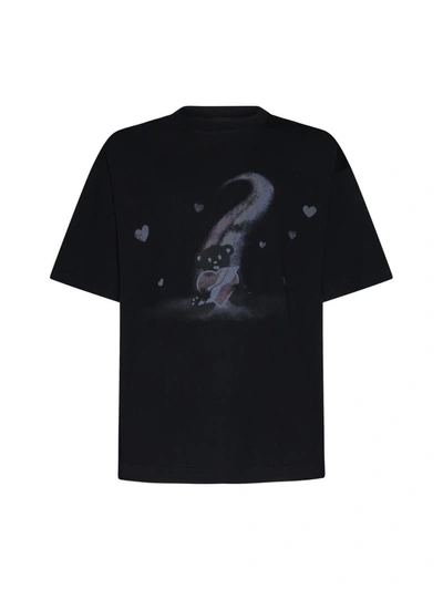 We11 Done Black Teddy Bear Print T-shirt In Black