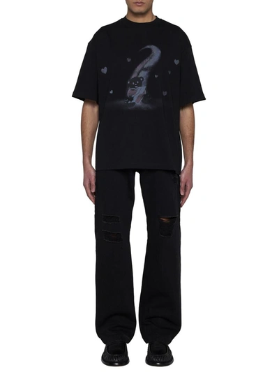 We11 Done Black Teddy Bear Print T-shirt In Black